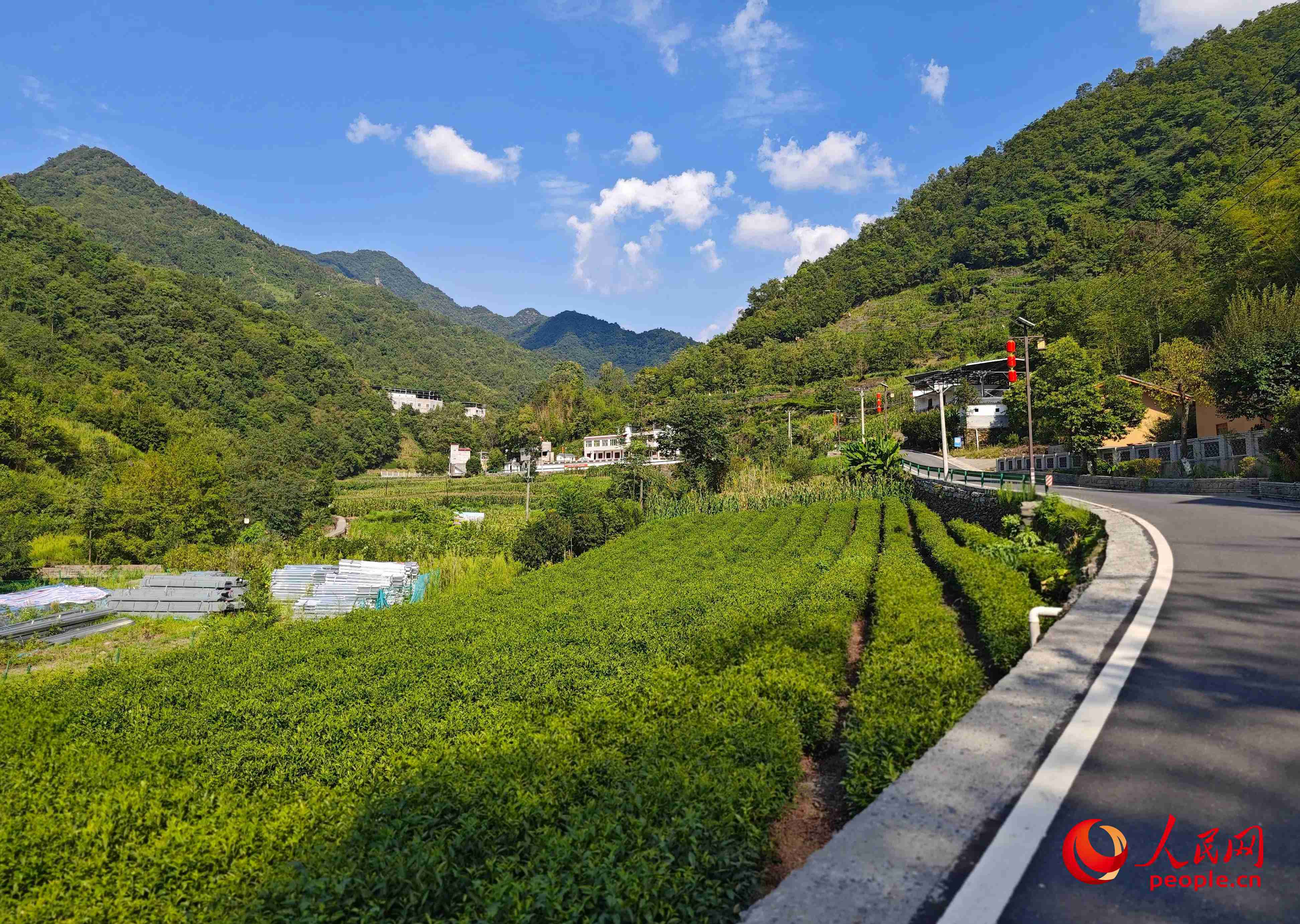 里端溝旁的鳳凰村。人民網(wǎng)記者 黃鈺攝